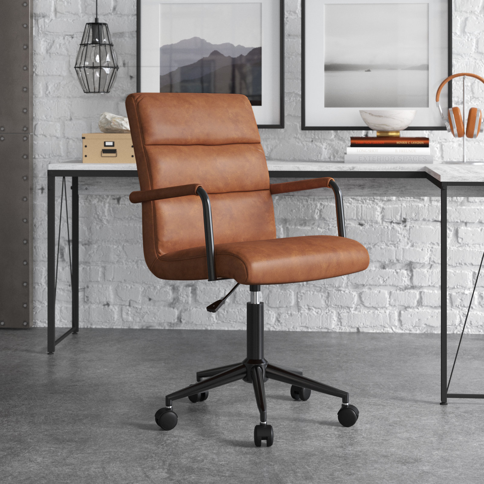 Leather office chair wayfair hotsell